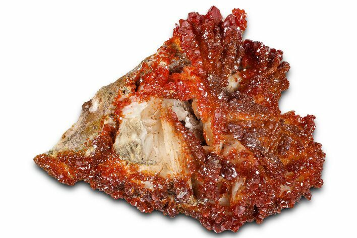 Glittering Ruby Red Vanadinite Crystals on Barite - Morocco #365773